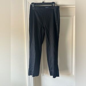 Jones New York Black Wool Blend Embroidered Scalloped Hem Dress Pants Beaded